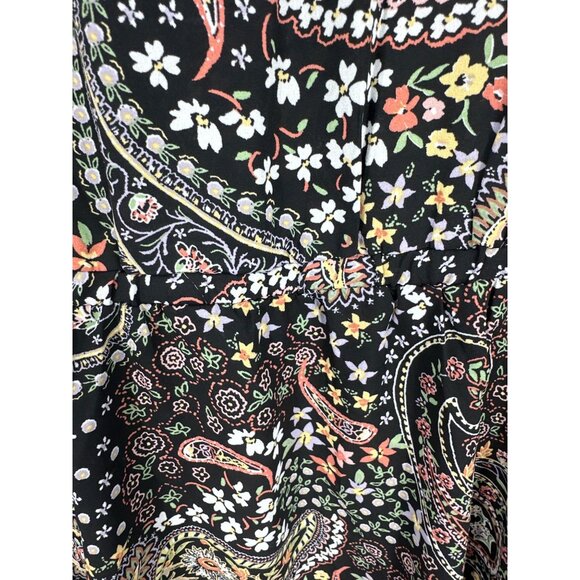 Torrid Paisley & Floral Print Black Faux Wrap Blouse With Flutter Sleeves Sz 3X - Picture 7 of 11